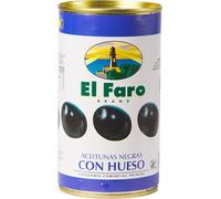 El Faro Olives noires dénoyautées Aceitubnas Negras con Hueso 350g
