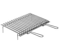 El Gaucho Grille pour Barbecue sur Pied en Acier Inoxydable 64 x 40 x H 10 cm, Double Poignée et Pieds d'Appui