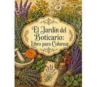 El Jardín del Boticario: Libro para Colorear: 60 ilustraciones botánicas de plantas medicinales con nombres en latín - hierbas, raíces, flores, semillas y corteza con objetos de boticario para adultos