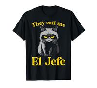 El Jefe Funny Cool Mexican The Boss Spanish Manager Cat T-Shirt