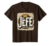 El Jefe pour Homme : n'accepte Pas de substituts T-Shirt, Enfant, Marron, 4 Ans