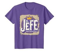El Jefe pour Homme : n'accepte Pas de substituts T-Shirt, Enfant, Violet Chiné, 10 Ans