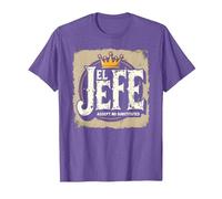 El Jefe pour Homme : n'accepte Pas de substituts T-Shirt, Homme, Violet Chiné, L
