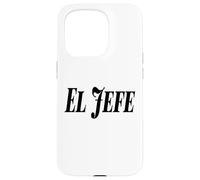 El Jefe The Boss Bold Grand Noir Texte Graphique Coque pour iPhone 15 Pro