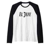 El Jefe The Boss Bold Grand Noir Texte Graphique Manche Raglan