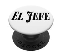 El Jefe The Boss Bold Grand Noir Texte Graphique PopSockets PopGrip Adhésif