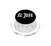 El Jefe The Boss Bold Large White Texte Graphique PopSockets PopGrip pour MagSafe