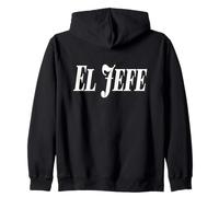 El Jefe The Boss Bold Large White Texte Graphique Sweat à Capuche