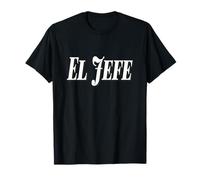 El Jefe The Boss Bold Large White Texte Graphique T-Shirt