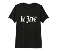 El Jefe The Boss Bold Large White Texte Graphique T-Shirt Haut de Gamme