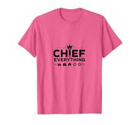 El Jefes Chief of Everything - Boss Leadership Humour T-Shirt, Homme, Rose Chiné, S
