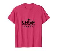 El Jefes Chief of Everything - Boss Leadership Humour T-Shirt, Homme, Rouge Chiné, S