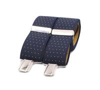 El mono con pajarita Bretelle homme bleu pois jaune Fabriquées à la main en Espagne | Bretelles homme pour pantalon | 3 pinces extra-fortes (Micro Bleu-Jaune)