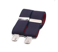 El mono con pajarita Bretelle homme bleu pois rouge Fabriquées à la main en Espagne | Bretelles homme pour pantalon | 3 pinces extra-fortes (Micro bleu-rouge)