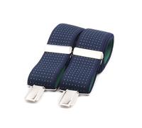 El mono con pajarita Bretelle homme bleu pois vert Fabriquées à la main en Espagne | Bretelles homme pour pantalon | 3 pinces extra-fortes (Micro bleu-vert)