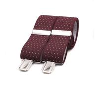 El mono con pajarita Bretelle homme Bordeaux pois blanc Fabriquées à la main en Espagne | Bretelles homme pour pantalon | 3 pinces extra-fortes (Bordeaux)