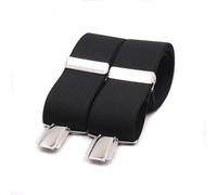 El mono con pajarita Bretelles hommes faites à la main. Bretelles de pantalon pour homme avec 3 clips extra-forts. Des bretelles élastiques pour homme originales et durables. (Noir)