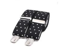 El mono con pajarita Bretelles hommes faites à la main. Bretelles de pantalon pour homme avec 3 clips extra-forts. Des bretelles élastiques pour homme originales et durables. ((Noir-Blanc)