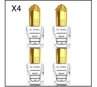 EL NABIL Musc Mayssane 5 ml - Lot de 4 - Parfum Roll-On Mixte