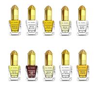 El Nabil Lot de parfums de qualité supérieure pour femme - 10 x 5 ml d'huile de parfum (TOP 10 MIX) - Parfum arabe pour femme - Parfum oriental