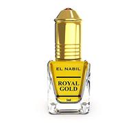 El Nabil Royal Gold 5 ml Huile de parfum - Attar Musc Misk sans alcool, Musc de qualité supérieure, oriental, arabe, oud, naturel, ambre