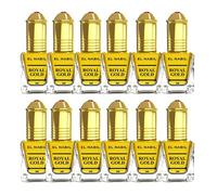 EL NABIL Royal Gold Lot de 12 flacons de parfum 5 ml d'huile parfumée Musc Musc pour homme et femme