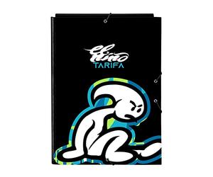 El Niñño Green Bali Classeur Folio avec 3 rabats, idéal pour les enfants de différents âges, confortable et polyvalent, qualité et résistance, noir 26 x 36,5 cm
