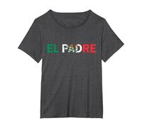 El Padre Cadeau d'anniversaire pour la fête des pères T-Shirt, Femme Grandes Tailles, Chiné Foncé, 5X