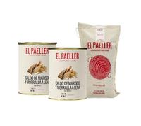 EL PAELLER - Fumet de Poisson + Riz Albufera D.O.P. Valence | Pack pour Paella, Fideuà, Riz et Ragoûts | 2 boîtes (2L) + Sac de 500g