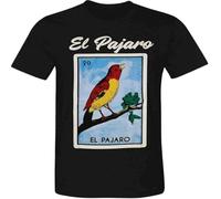 El Pajaro Loteria Mexican Bingo Arts Humor T-Shirt Novelty Funny Tee Black(Large)