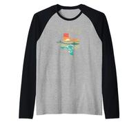 El Paso Texas Outdoors Vintage Nature Illustration Manche Raglan