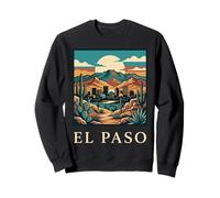 El Paso Texas Skyline Desert Art rétro Vintage Sweatshirt