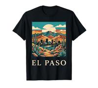 El Paso Texas Skyline Desert Art rétro Vintage T-Shirt