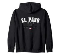 El Paso Texas USA Drapeau américain El Paso États-Unis Sweat à Capuche