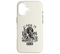 El Paso TX USA Cowboy Cheval Style Vintage Coque pour iPhone 16