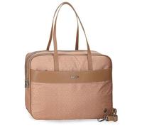 El Potro Joumma Bags Luna Valise pour ordinateur portable à deux compartiments, réglable, beige, 40 x 32 x 8 cm, polyester, avec détails en simili cuir