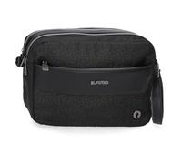 El Potro Luna Sac à bandoulière deux compartiments noir, 25 x 18 x 7 cm, polyester avec détails en cuir synthétique by Joumma Bags, Noir, Talla única, Bandoulière deux compartiments