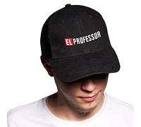El Professor Money Heist Noir Baseball Delta Cap Logo Unisexe Original Brodé Réglable Urban