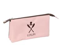 EL PULPO Rosa - Trousse Triple, Trousse pour Enfant, idéale pour Les Enfants d'âge Scolaire, Confortable et Polyvalente, qualité et résistance, 22 x 3 x 12 cm