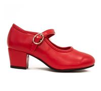 El Rocío - Chaussures Flamenco pour Filles Gitanilla - Chaussures de Cérémonie pour Tenue Flamenca Enfant - Cuir Synthétique - Rcouleur Rouge - Taille 25