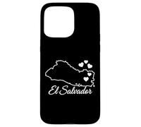 El Salvador Carte Contour cœurs Coque pour iPhone 15 Pro Max