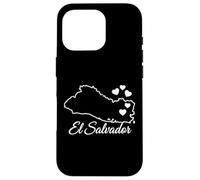El Salvador Carte Contour cœurs Coque pour iPhone 16 Pro