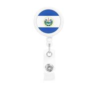 El Salvador Porte-badge rétractable imprimé, bobine d'identification avec clip pivotant à 360°