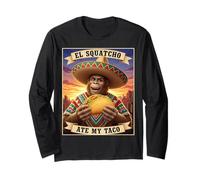 El Squatcho Ate My Taco Illustration Humoristique Cryptid Manche Longue
