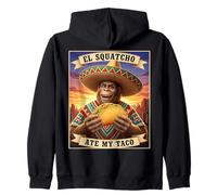 El Squatcho Ate My Taco Illustration Humoristique Cryptid Sweat à Capuche