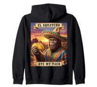 El Squatcho Ate My Taco Motif cryptide Mexicain Amusant Sweat à Capuche