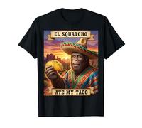 El Squatcho Ate My Taco Motif cryptide Mexicain Amusant T-Shirt