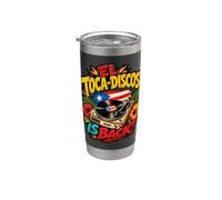 El Toca-Discos Is Back Boricua Retro Vinyl DJ Vibes Gobelet isotherme en acier inoxydable double paroi