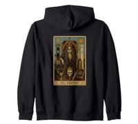 El Trono Carte de Tarot Gothique foncé Squelette Queen Sweat à Capuche