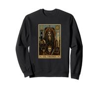 El Trono Carte de Tarot Gothique foncé Squelette Queen Sweatshirt